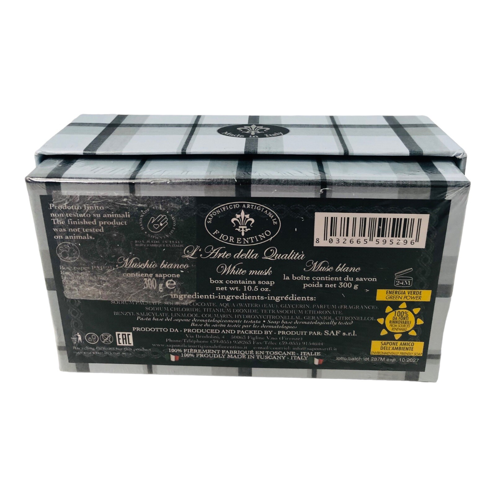 Saponificio Artigianale Fiorentino Bar Soaps | White Musk | 10.05 Oz
