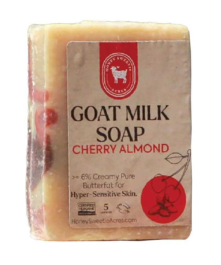 Honey Sweetie Acres Cherry Almond Goat Milk Soap, 5 Oz Bar
