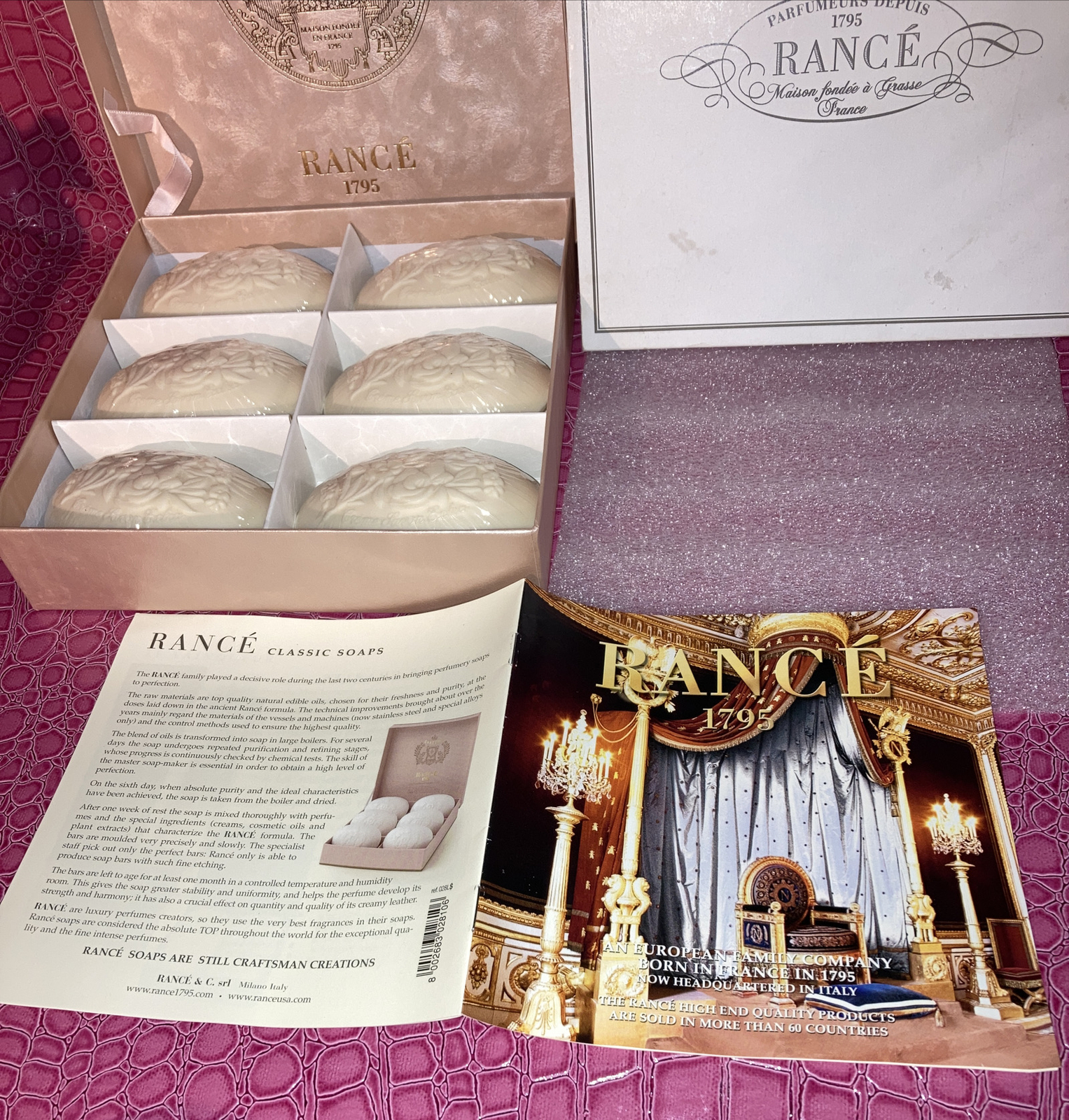 Rance Jasmine Royal Fine Soaps Box Set Of 6 X 3.5 Oz Each Soap Bars. Sealed.