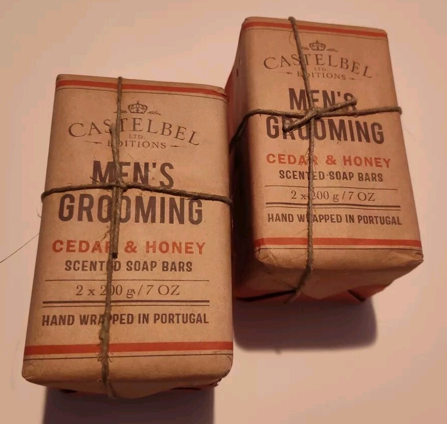 2x Castelbel Ltd. Edition Men’s Grooming 2-Pack Cedar & Honey Scented Soap Bars