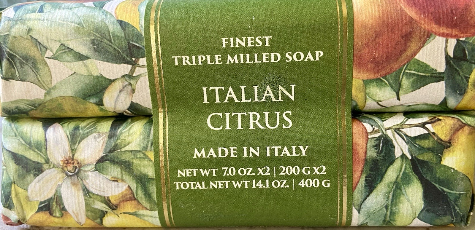 Hopificio ITALIAN CITRUS Scented Luxury 2-Pack Bath Bar Soap (14.1oz Total)