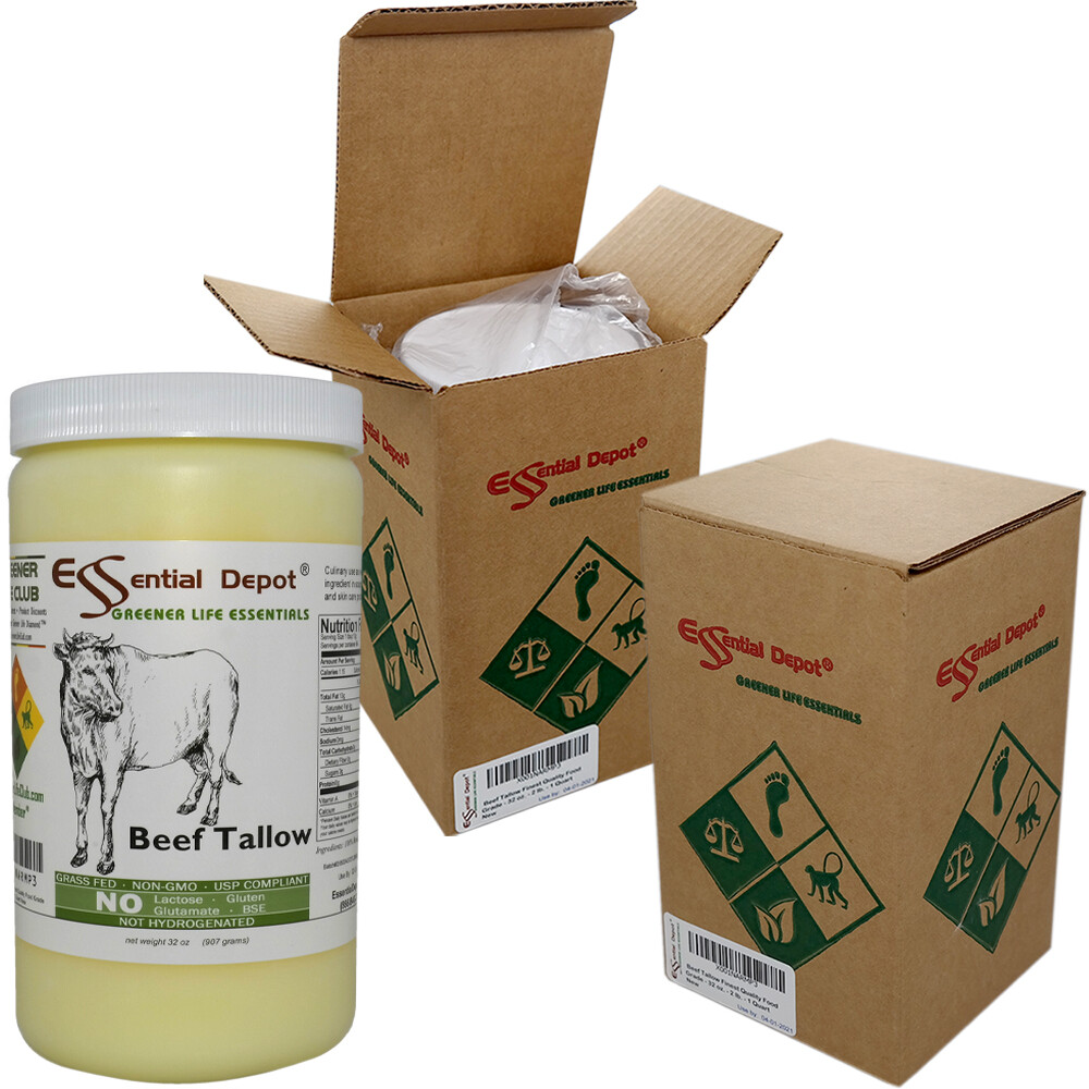 Beef Tallow-2lbs-1 quart HDPE container-GRASS FED-Not Hydrogenated