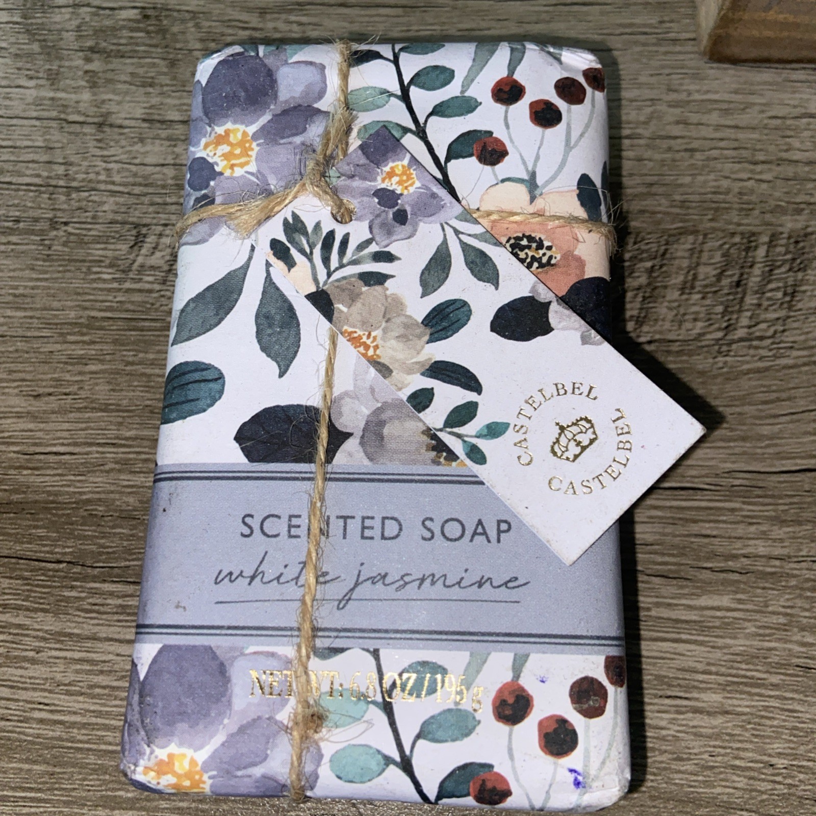 Castelbel Luxury Bath Bar Soap White Jasmine 6.8 ounces Floral Wrap Great Gift
