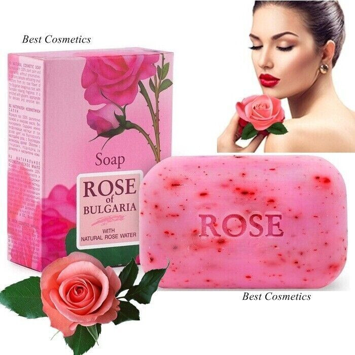 Natural Bulgarian Rose Water Soap rose petals -Rose of Bulgaria -Biofresh, 100g
