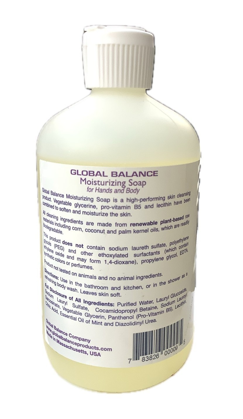 Global Balance Mint Moisturizing Soap 16 oz (3 pack) Plant Based Eco-Friendly