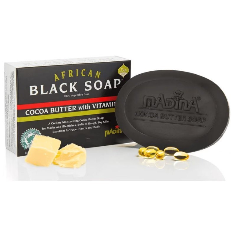 African Black Soap Bars, Cocoa Butter/Vitamin E and Shea Butter/Aloe Vera 3.5oz