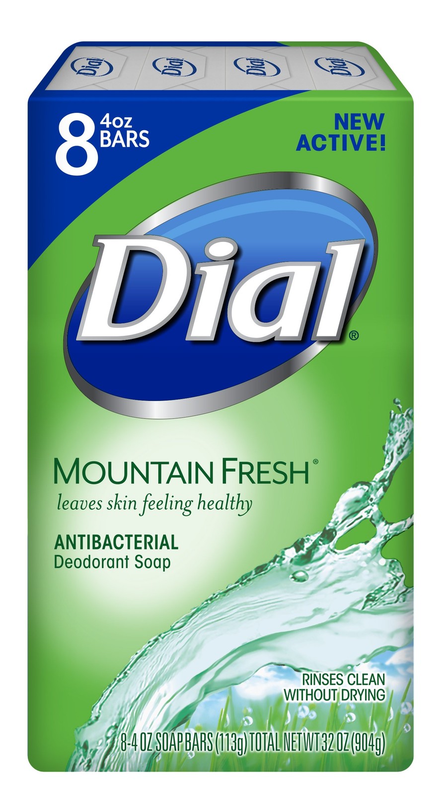 Dial Antibacterial Bar Soap, Refresh & Renew, 32 Ounce (Pack of 1), Green