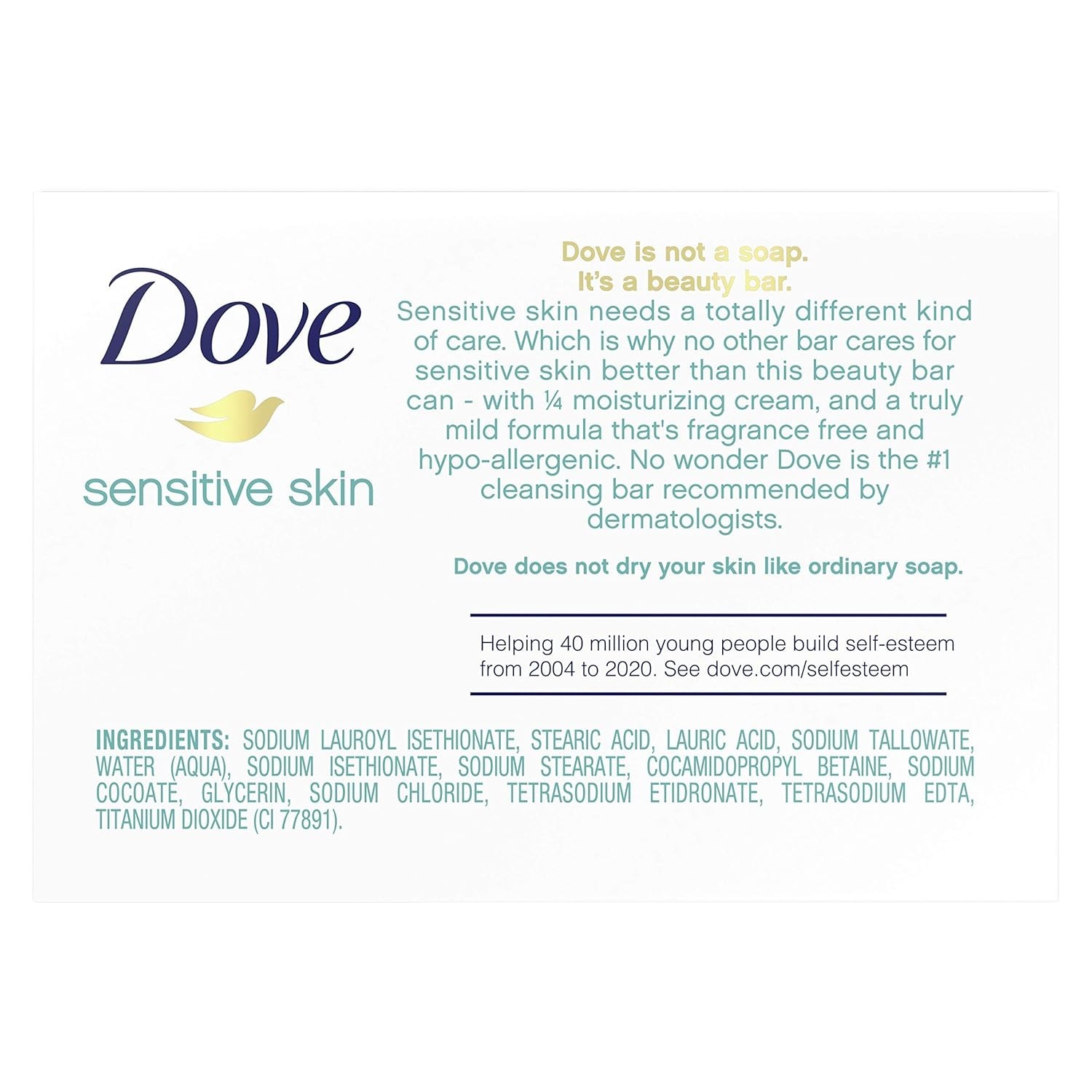 Hydrating 3.15 oz Hypoallergenic Soap Bars – Unscented, Pack of 8 for Soft Skin