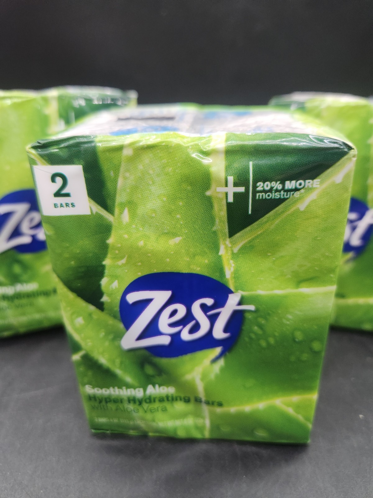 6 Bars Zest Soothing Aloe Deodorant Bar Soap 3.2 oz Germs Away