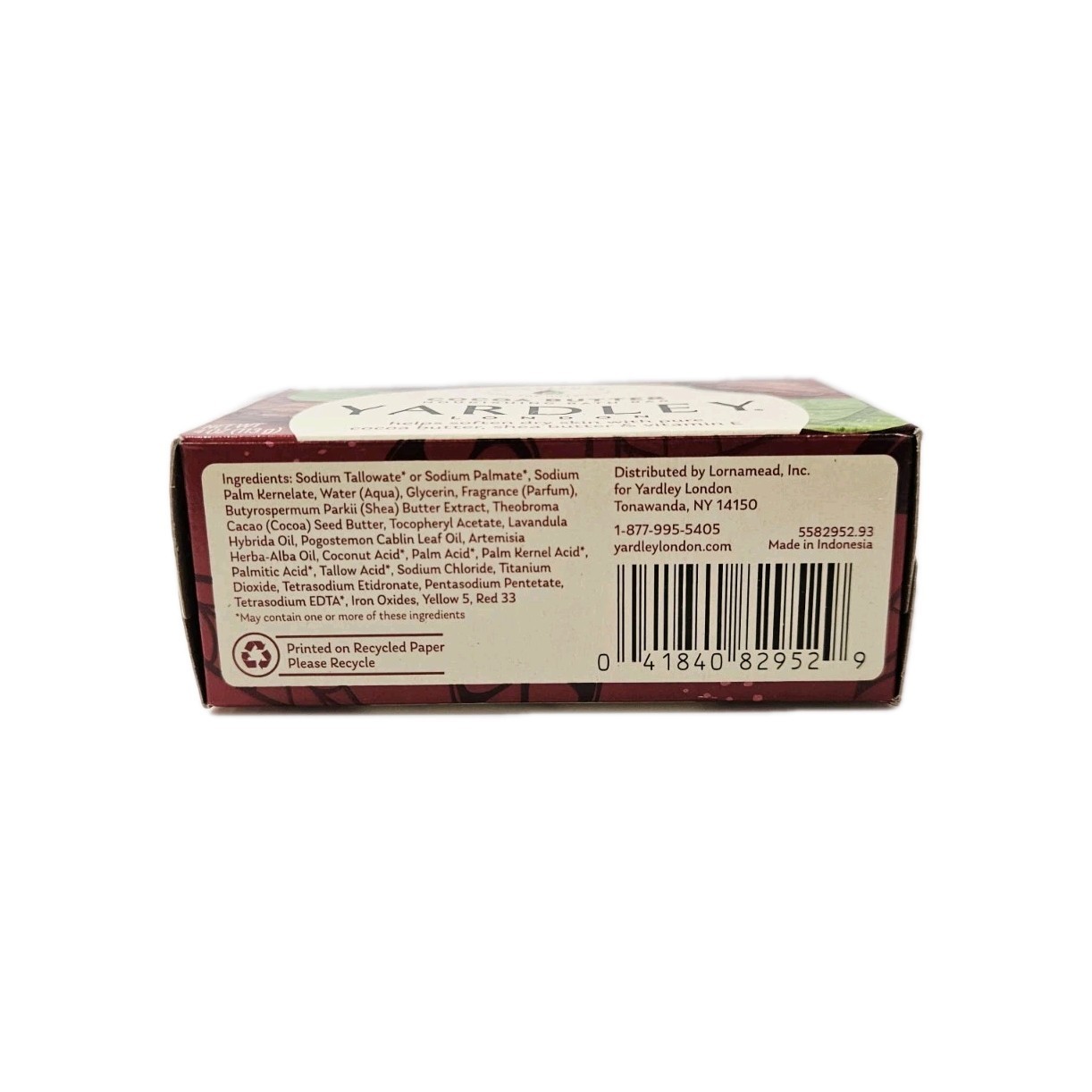 Yardley London Cocoa Butter Moisturizing Bath Bar 4.0 Oz
