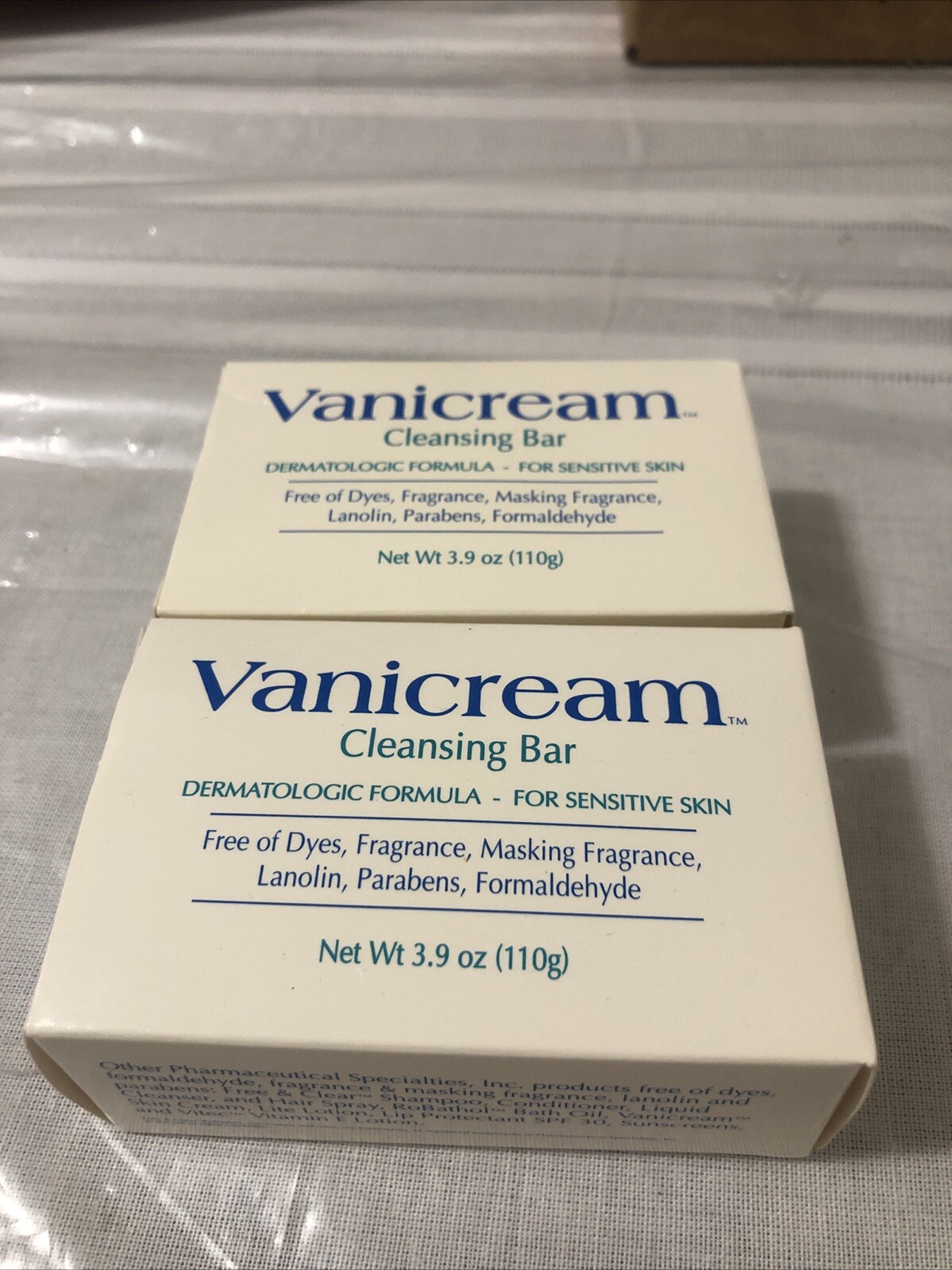 Vanicream Cleansing Bar For Sensitive Skin, Unscented 3.9 Ounce Lot of 2
