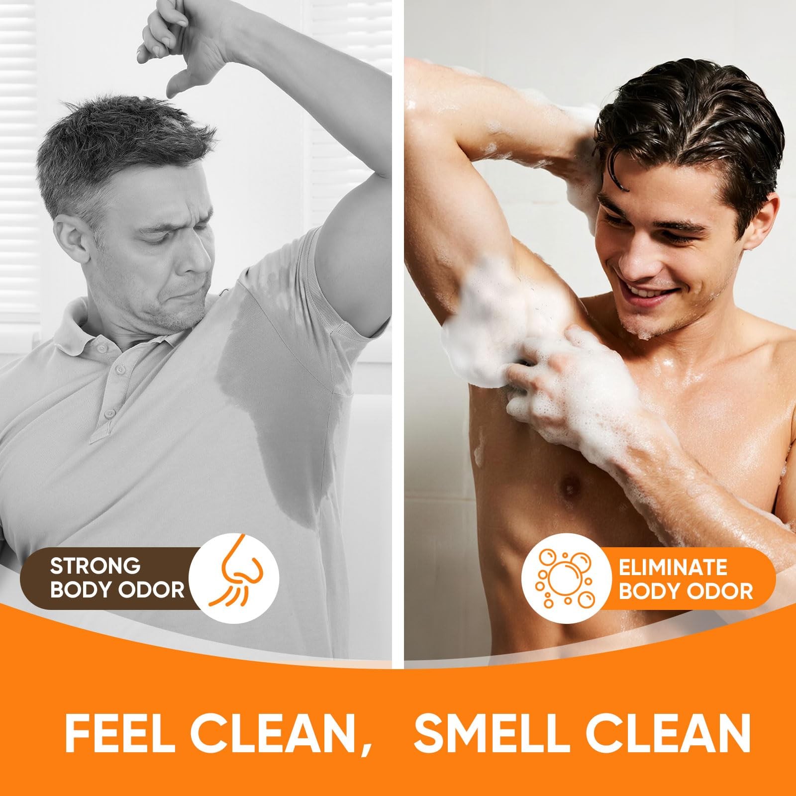 3 PCS Persimmon Soap Bar for Body Odor Control–Deodorizing & Eliminating Body…