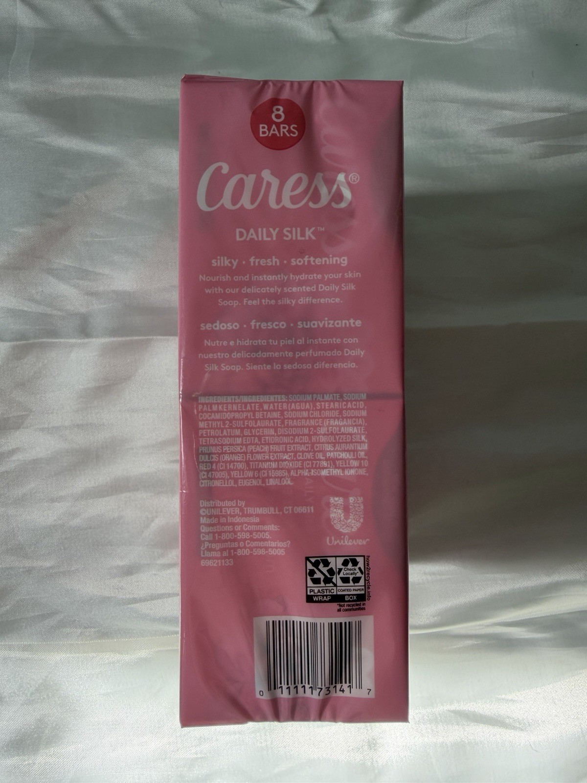 Caress 8 pk Daily Silk Bar Soap White Peach & Orange Blossom Floral Oil Essence