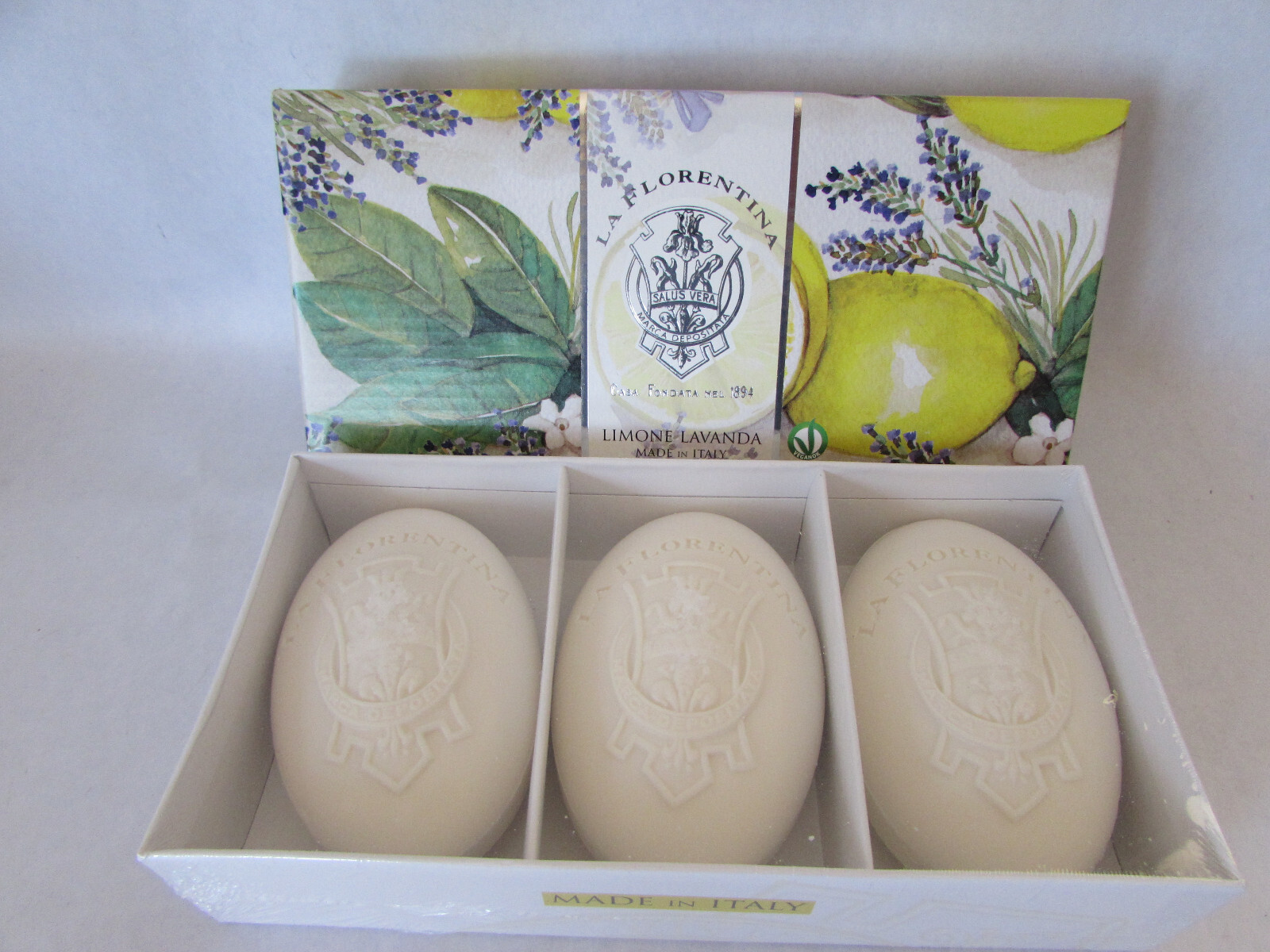 La Florentina Luxury Scented Bar Bath Soap 3 Bars x 5.3 oz Limone Lemon Lavender