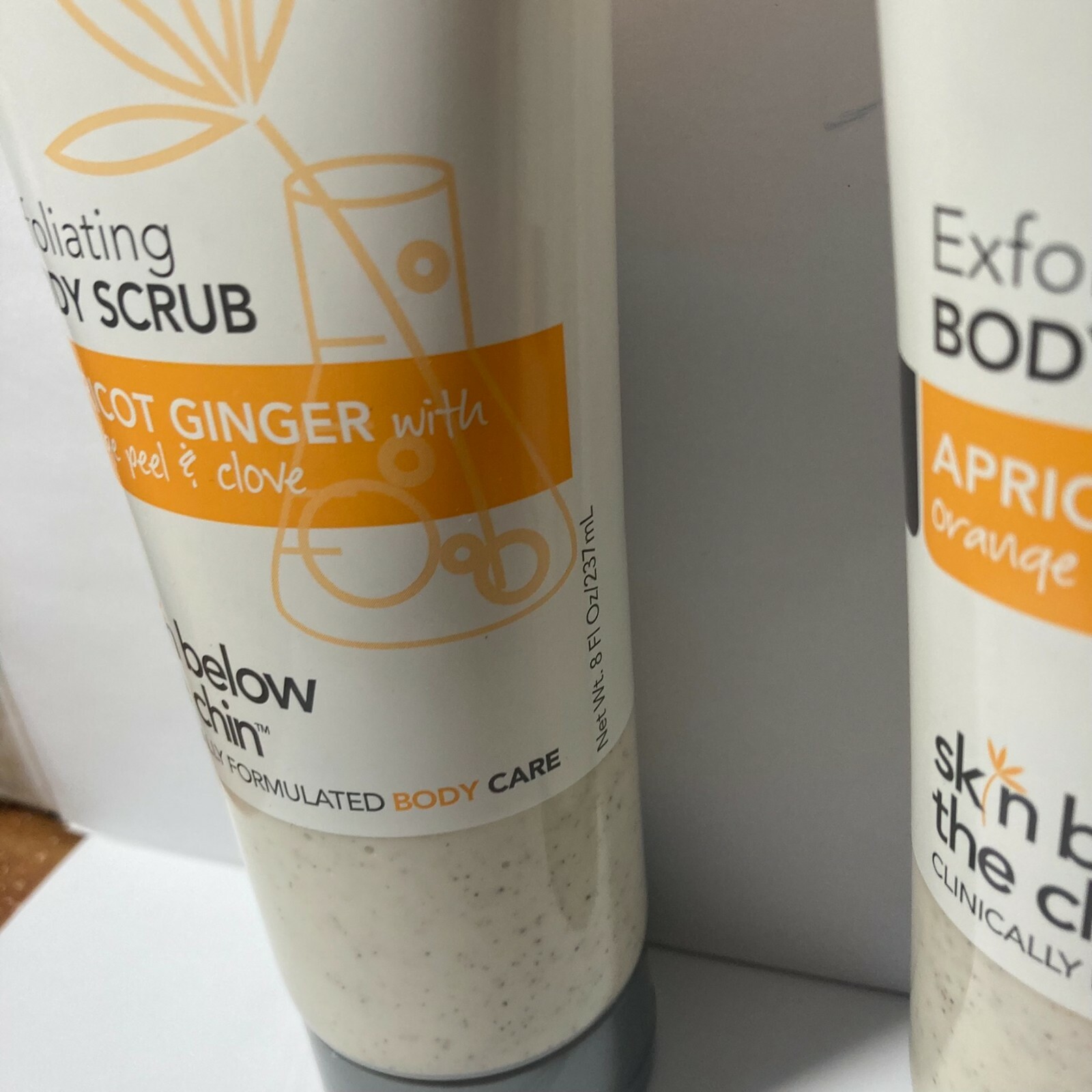 2 Skin Below The Chin Exfoliating Body Scrub Apricot Ginger DISCONTINUED