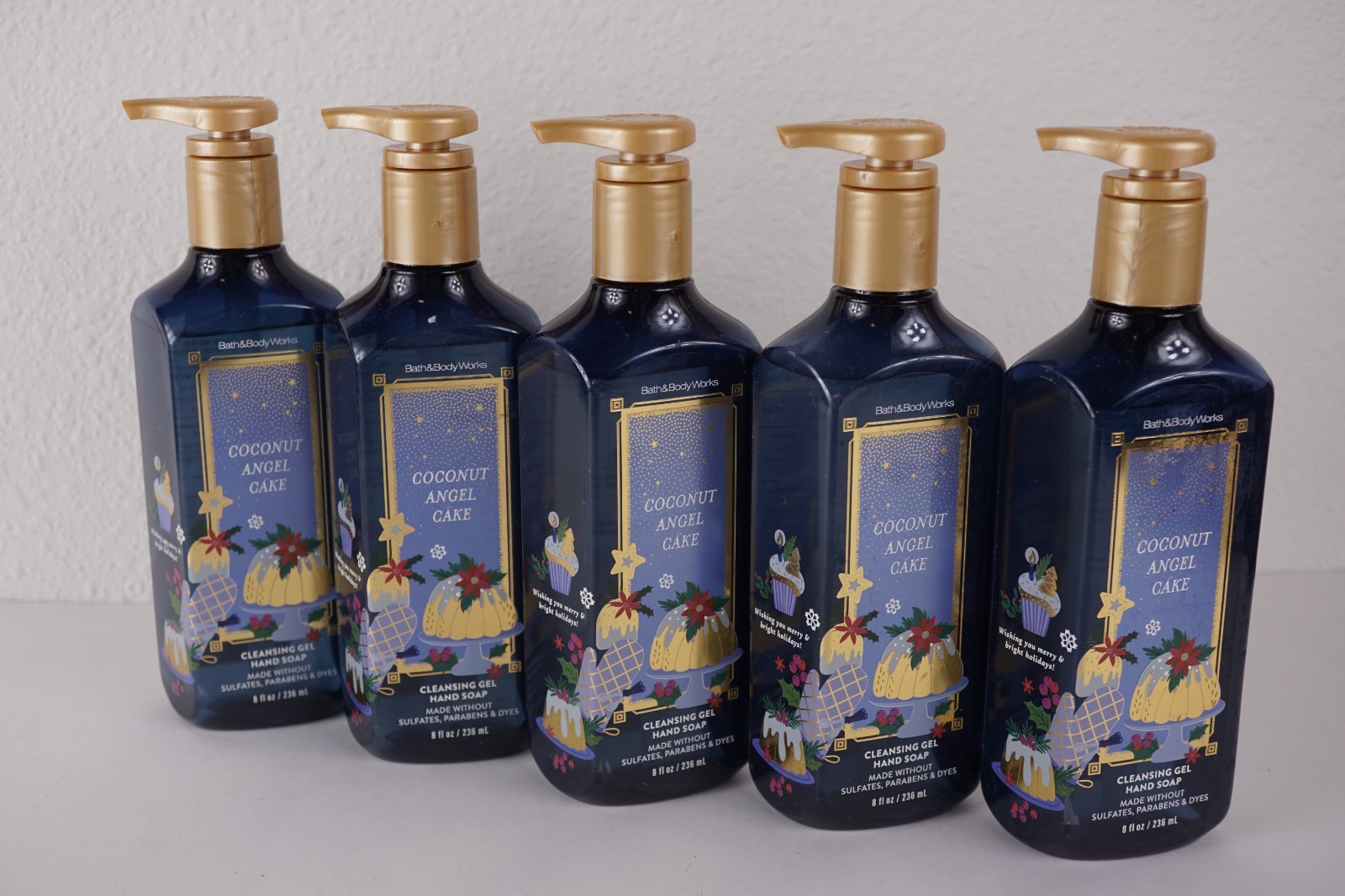 5 BATH & BODY WORKS COCONUT ANGEL CAKE DEEP CLEANSING GEL HAND SOAP