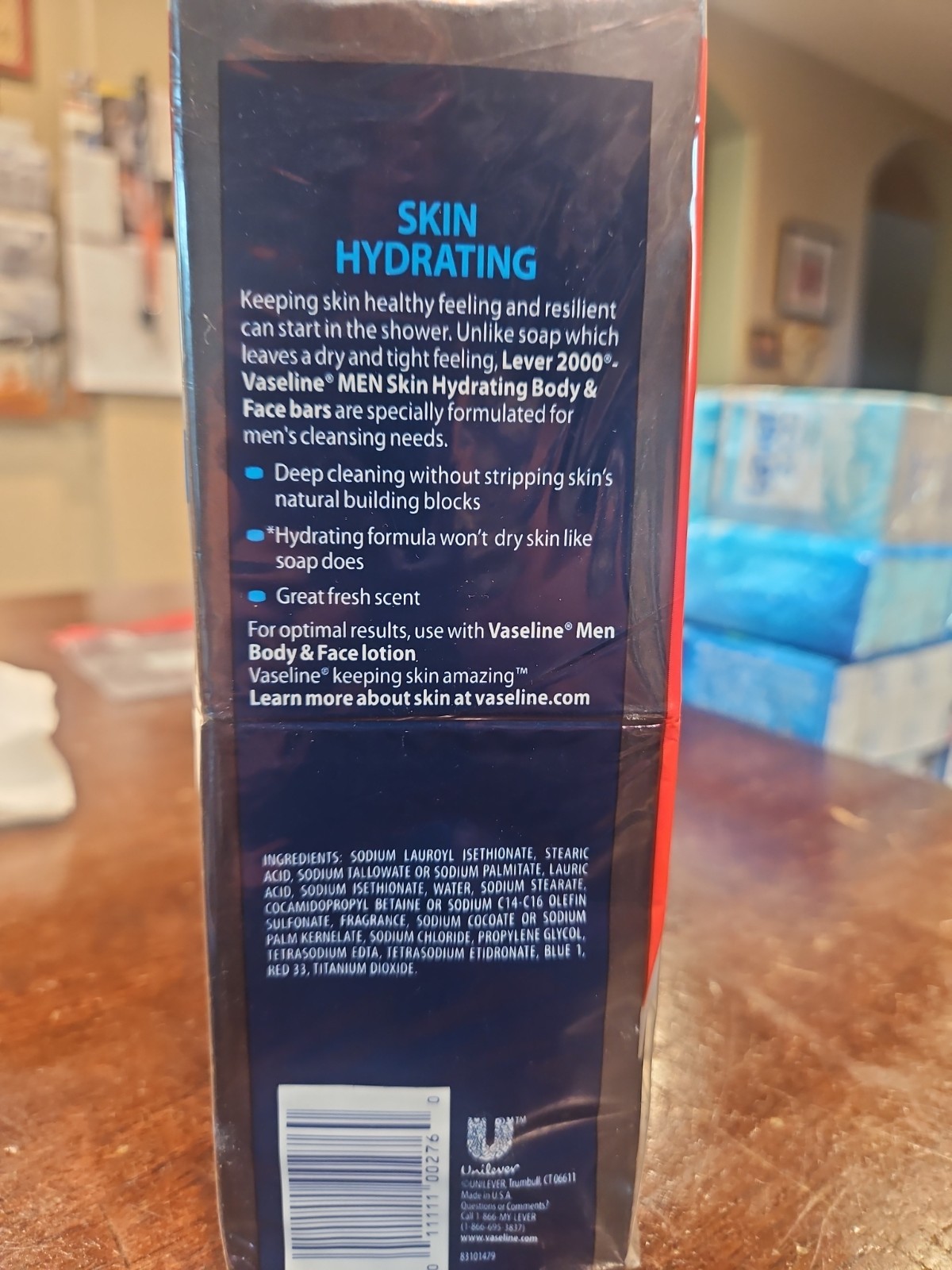 LEVER 2000 MENS VASELINE BODY & FACE BAR – SKIN HYDRATING – UNOPENED BOX