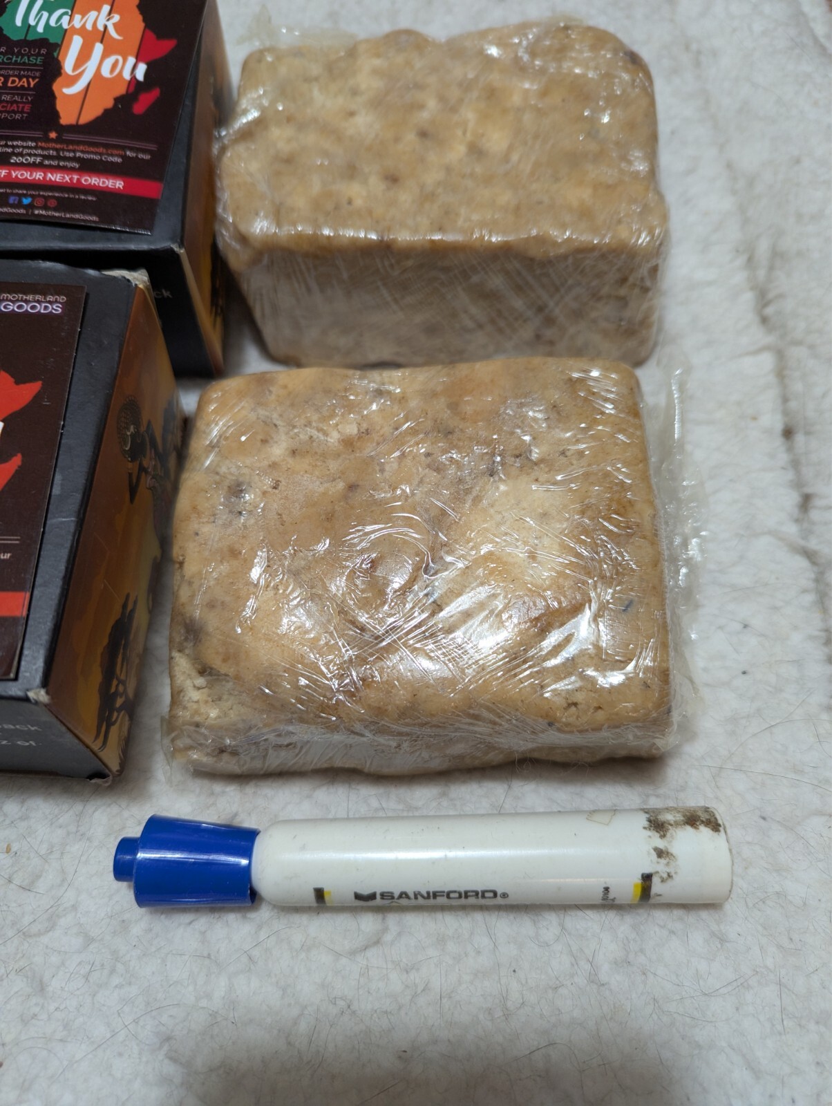 Motherland Goods / African black Soap 16 oz. bar X 2