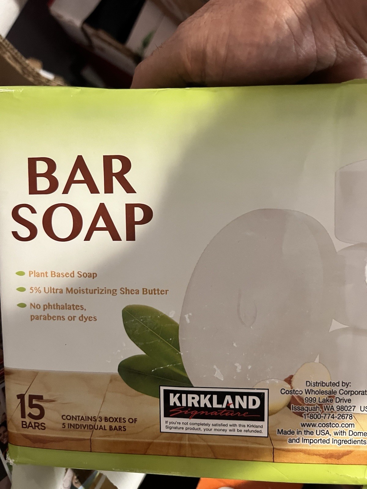 Kirkland Signature Bar Soap Moisturizing with 5% Shea Butter 4.5oz (PACK of 15)