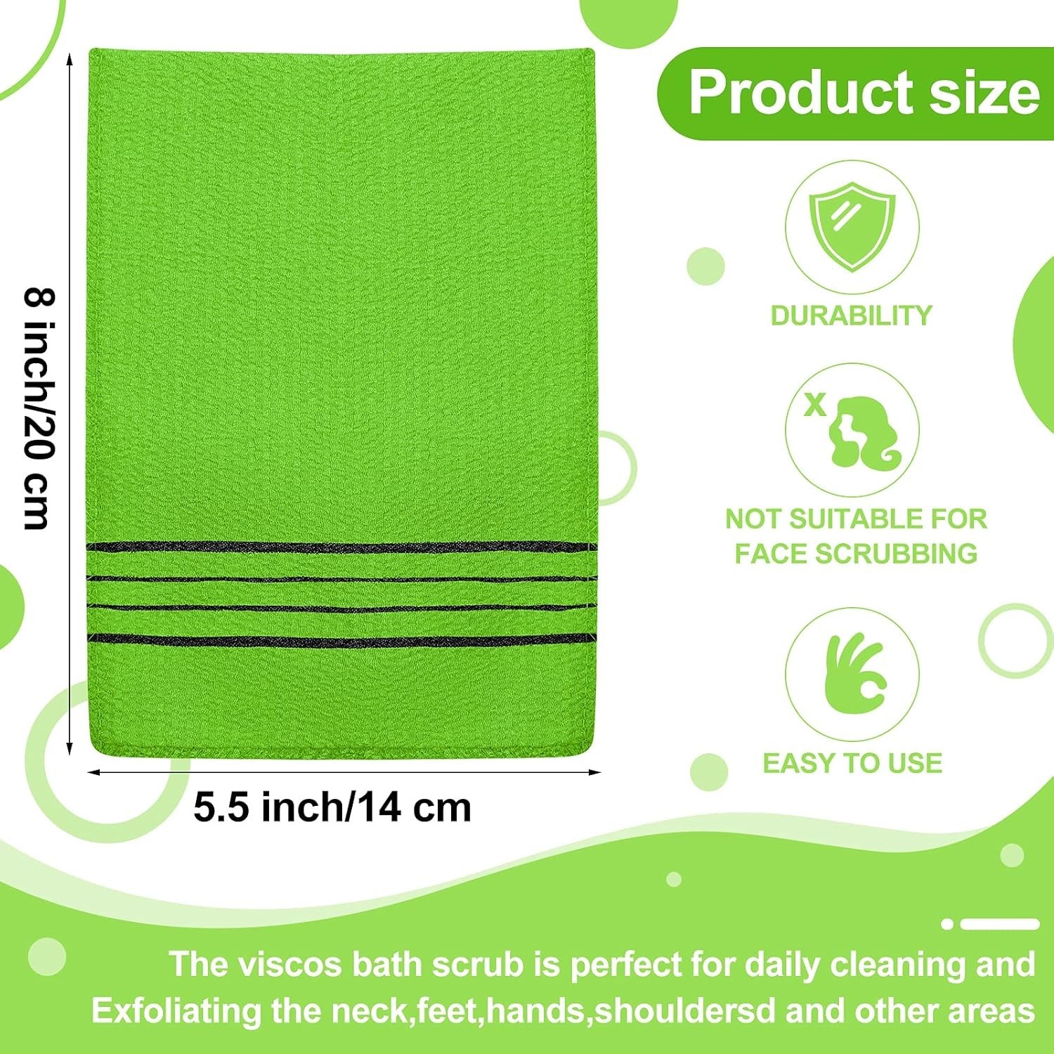 Korean Exfoliating Mitts 12 Small (Green, Yellow, Sky Blue, Pink)