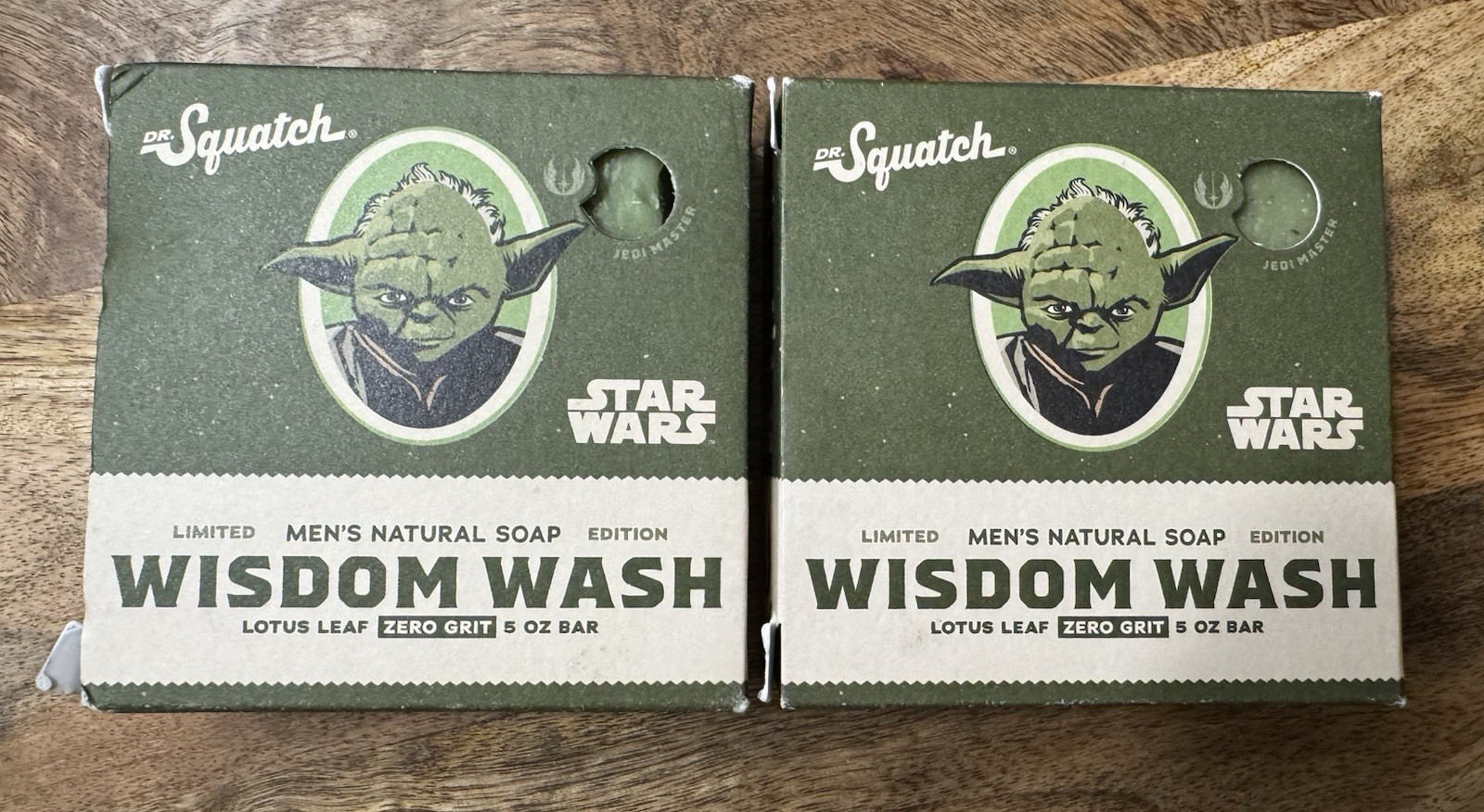 LOT of 2 Dr Squatch Briccs STAR WARS Limited Edition Jedi YODA Wisdom Wash Green