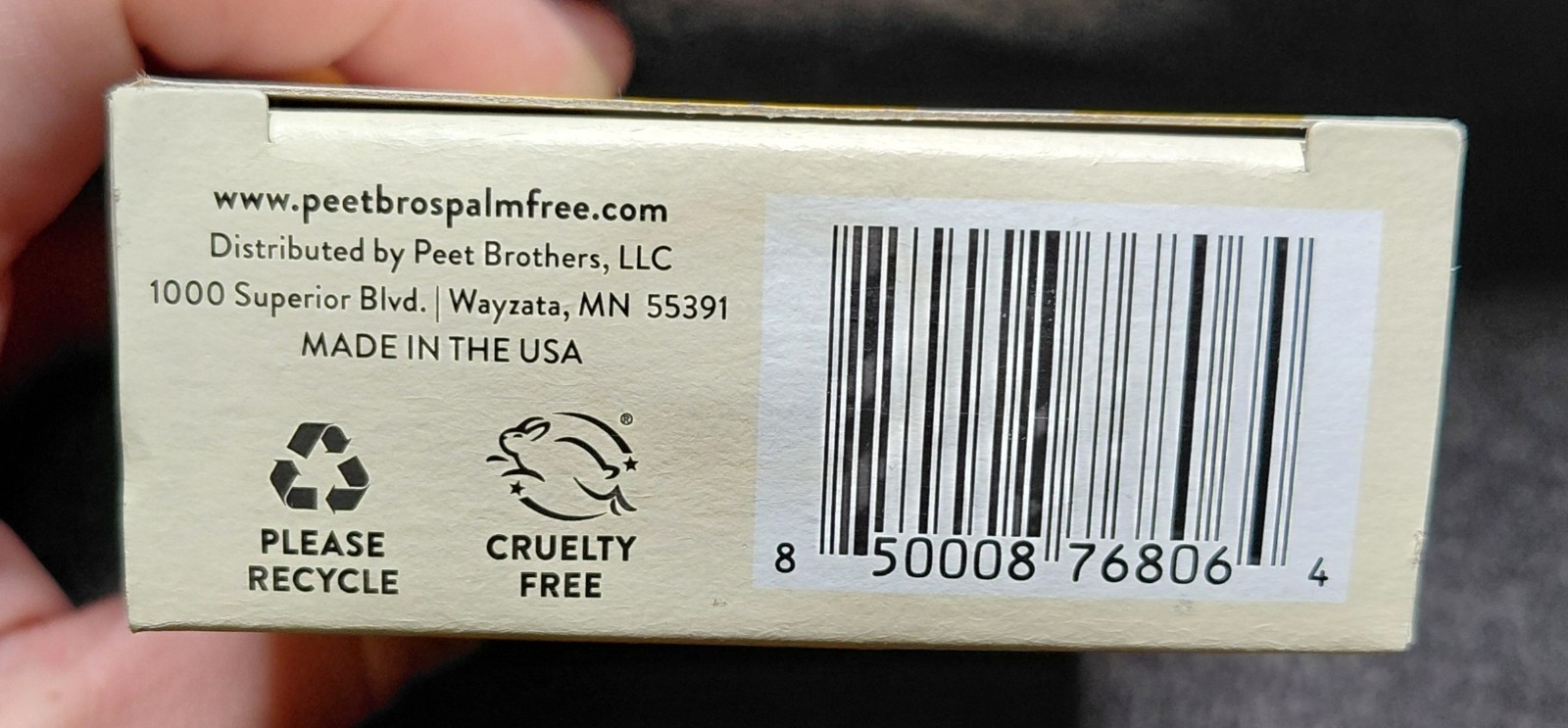 Peet Bros. Shea Butter Bath Bar 5 oz Unscented Moisturizing Palm Oil-Free