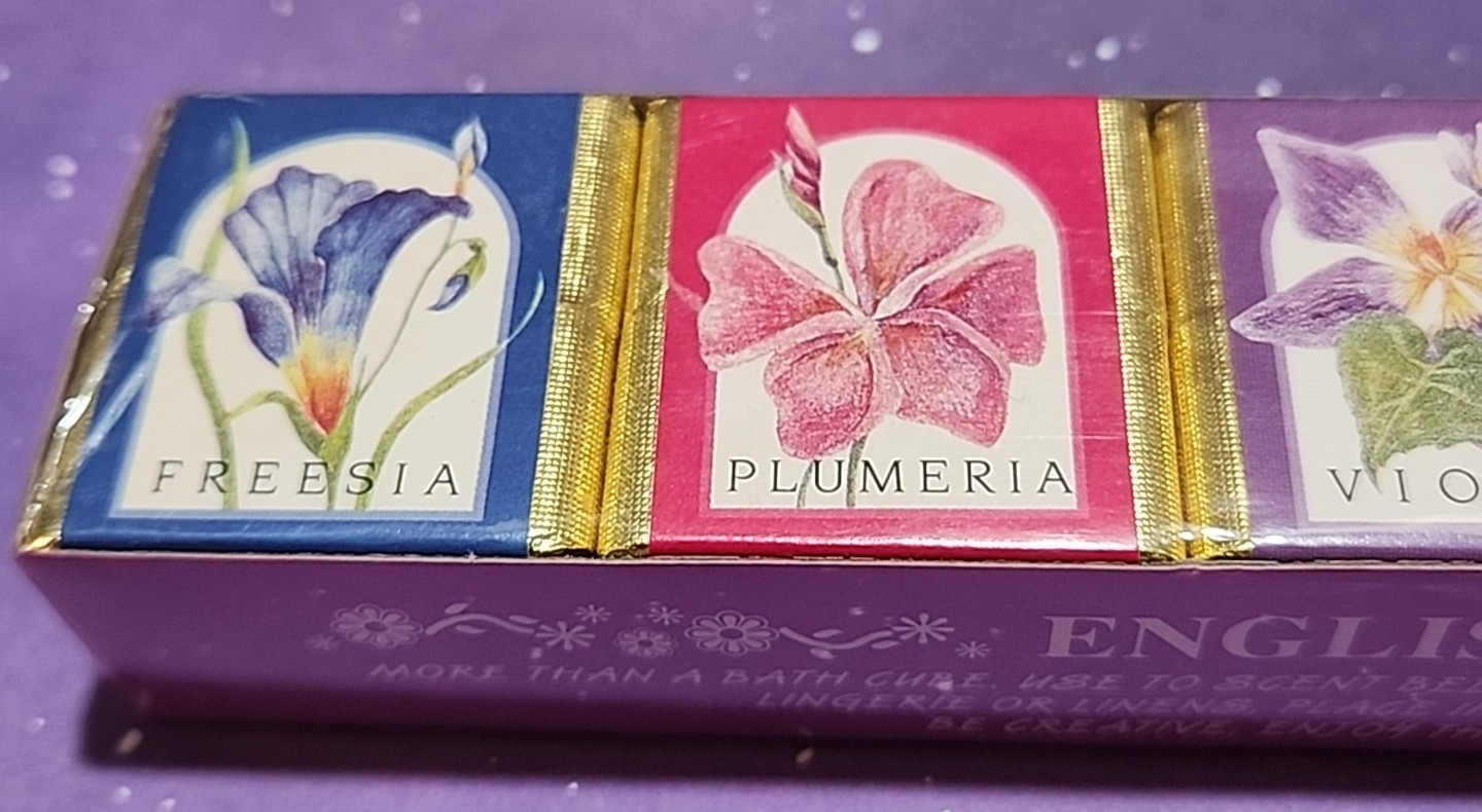 Vtg Bath Delagar English Country Floral 6 Cubes