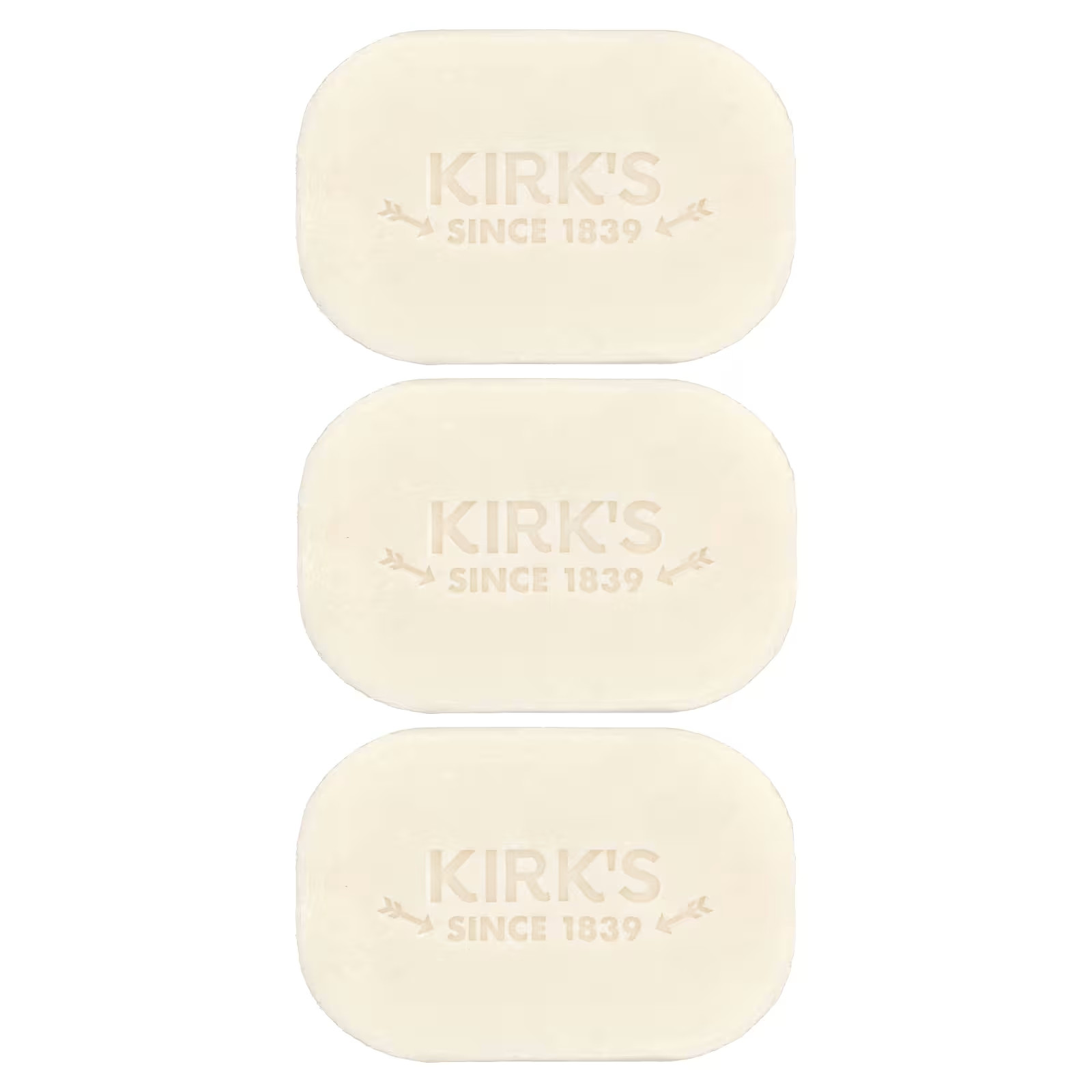 Kirk’s Natural Gentle Castile Bar Soap Fragrance Free 3 Bars Each (Pack of 6)