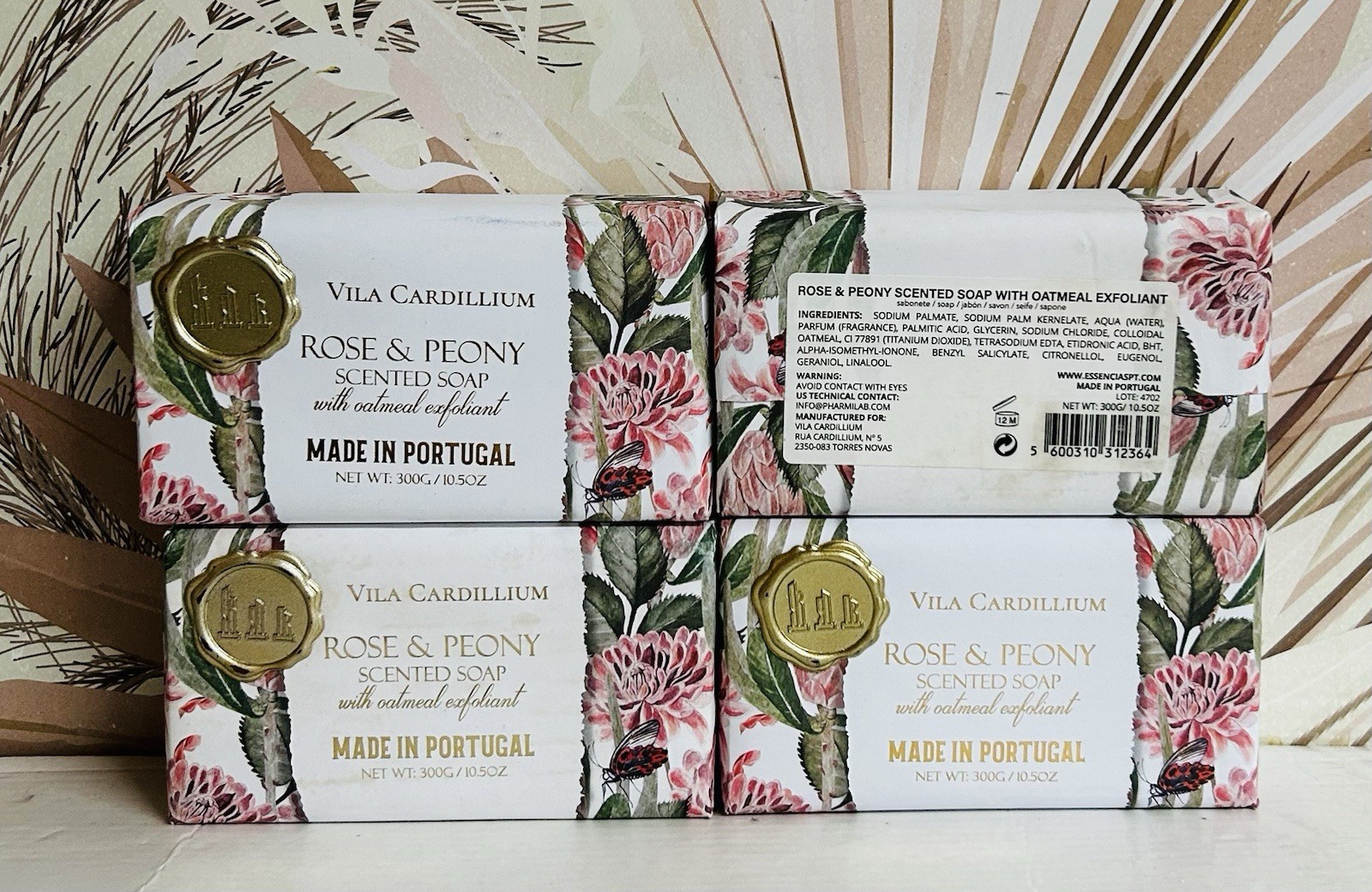 4-Pack Rose Peony & Wild Poppy Scented Bar Soap 10.5 oz Each