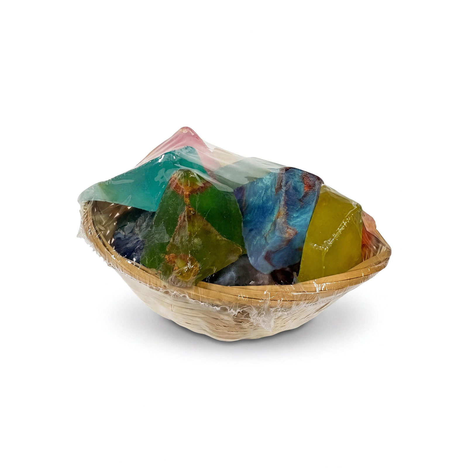 T.S. Pink SoapRocks Basket – O – Gems Jewel Soaps Gift Set