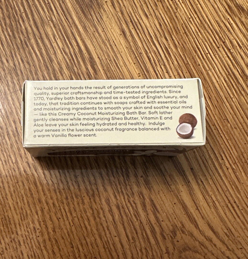 Yardley London Moisturizing Bath Bar Creamy Coconut 4oz.