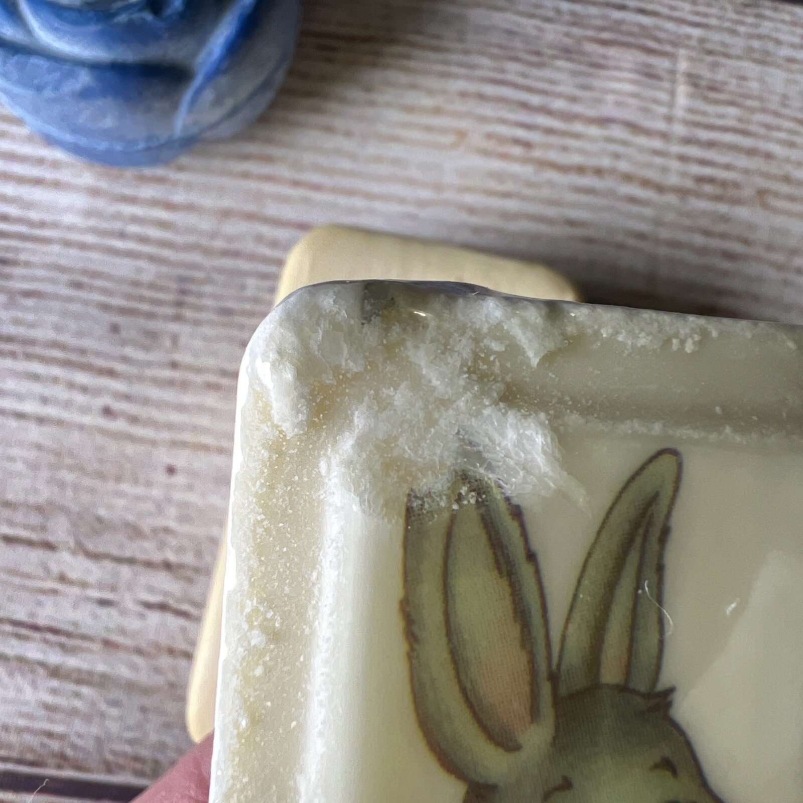 Vtg Lot 5 Fancy Soaps Blue Flowers Bunny Rabbit Bells Love 2” 1.5”