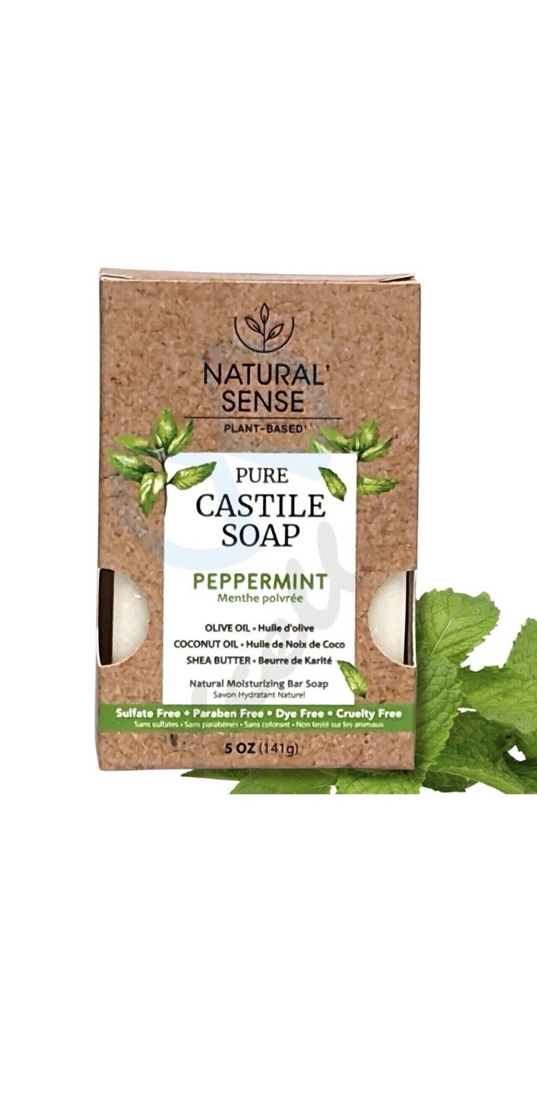 Natural Sense Pure Castile Soap Lavender, Peppermint, Almond Plant Based Soap 3