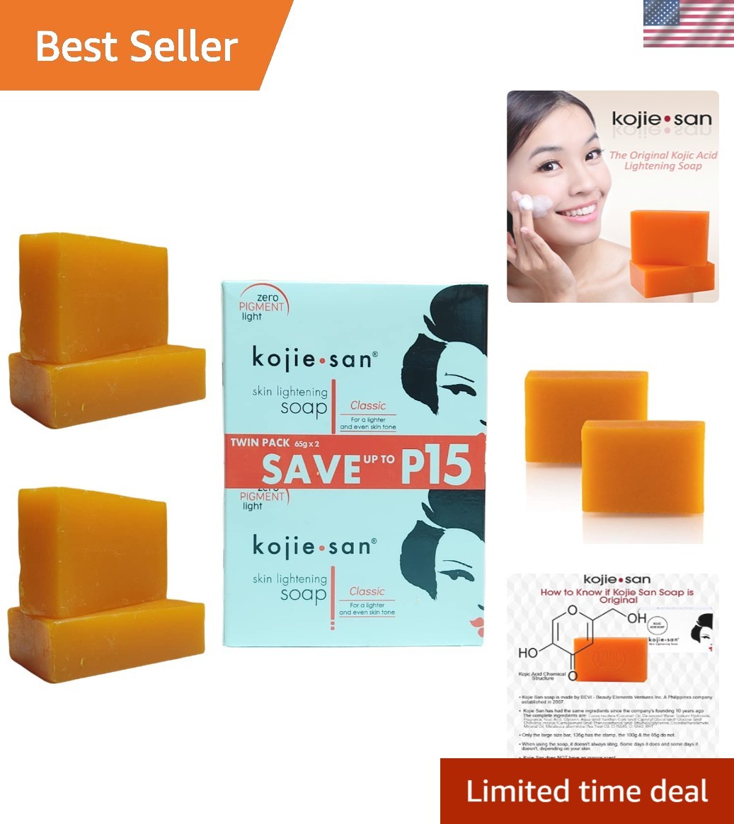 Moisturizing Kojic Acid Soap Bars – Brightening Dark Spot Treatment – Pack of 4