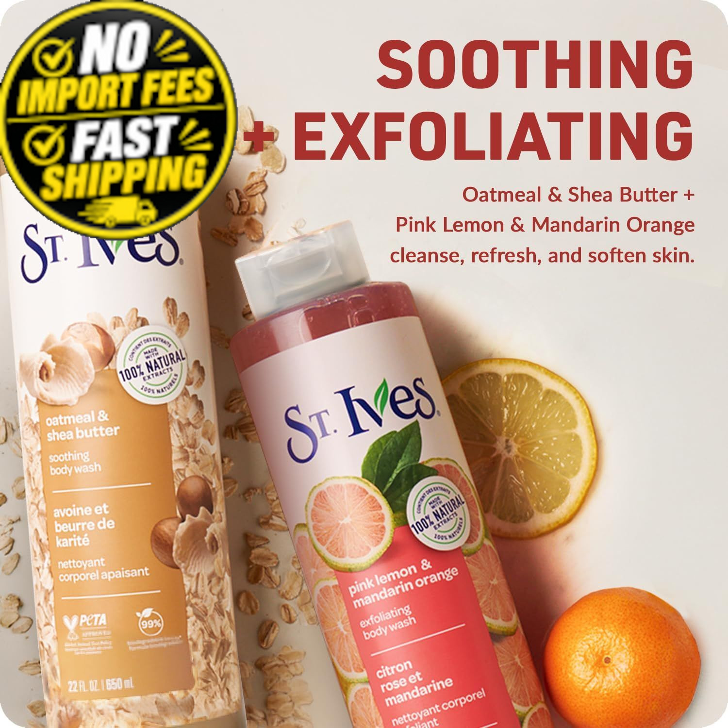 St. Ives Body Wash Variety 2-Pack – Soothing Oatmeal & Shea Butter +…
