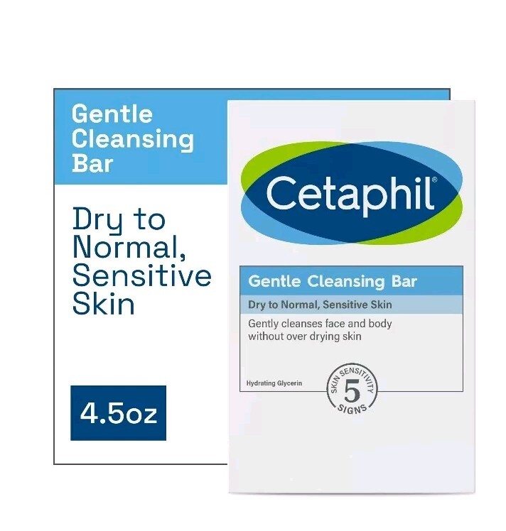 CETAPHIL Gentle Cleansing Bar for Dry Sensitive Skin 4.50 oz. NEW