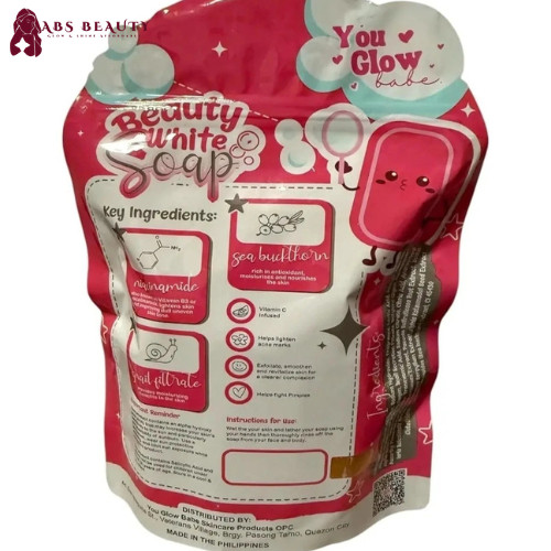 1 Pouch Beauty White Soap by You Glow Babe, 5 Bars x 70g