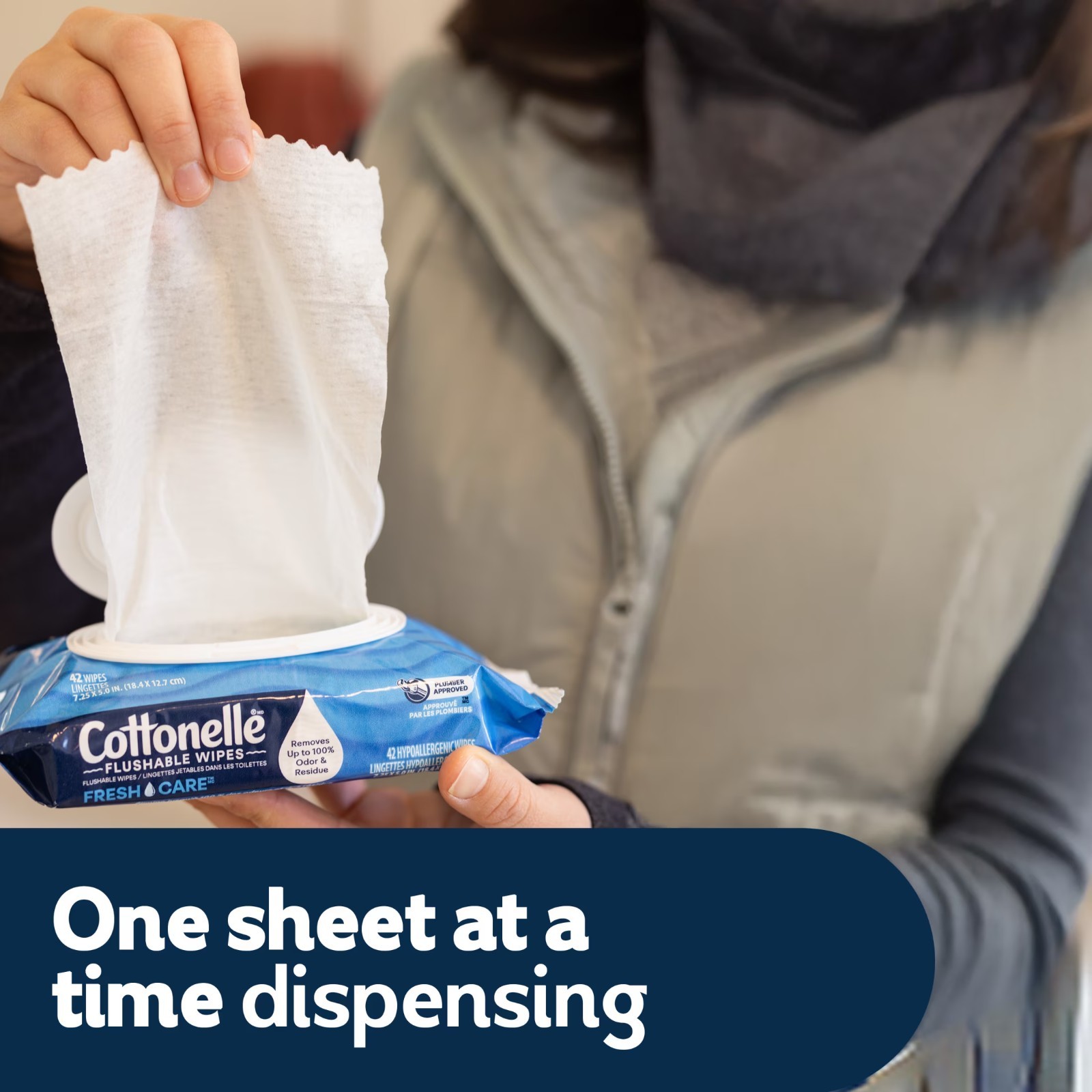 Cottonelle Fresh Care Flushable Wet Wipes 420 Ct 10 Flip-Top Packs Unscented