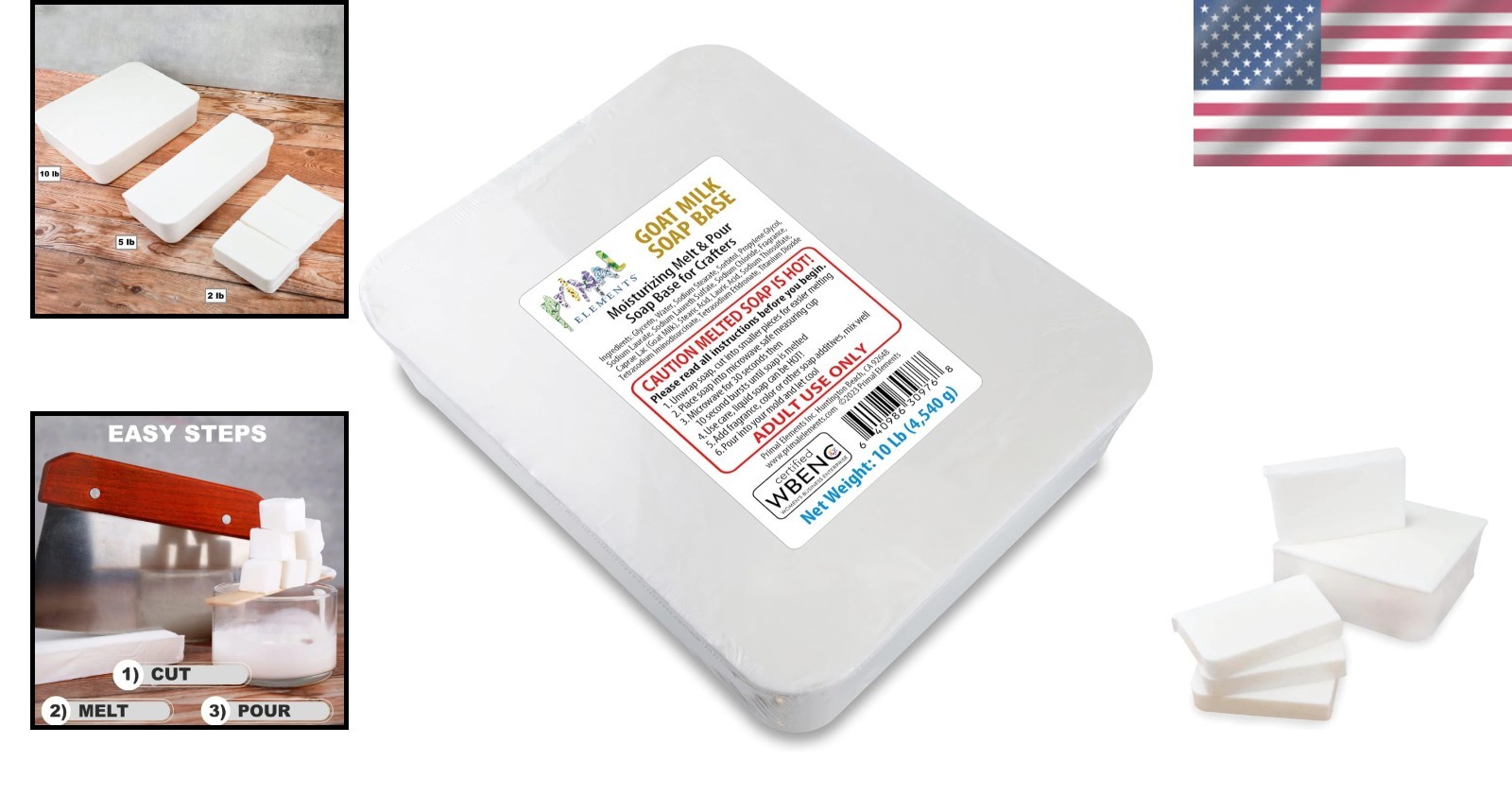 Goat Milk Soap Base – Moisturizing Bar for Crafting – 10 lb