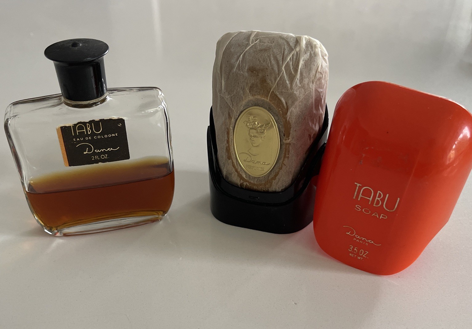 TABU Dana Paris Perfumed Soap SAVON DE LUXE 3.5 oz NOS + Eau De Cologne VTG FOR