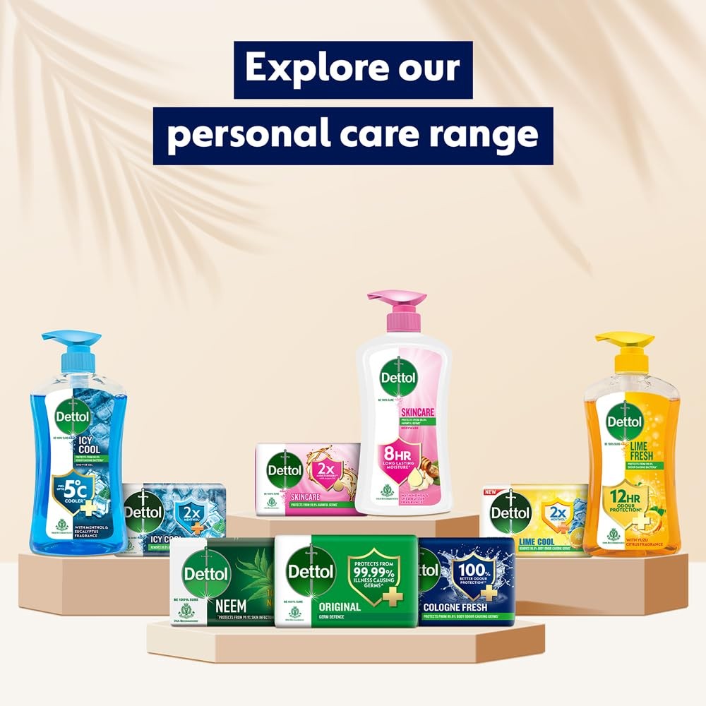 Dettol Cologne Fresh Soap Bar 100g, Pack of 4 – 12hr Freshness & Germ Protection