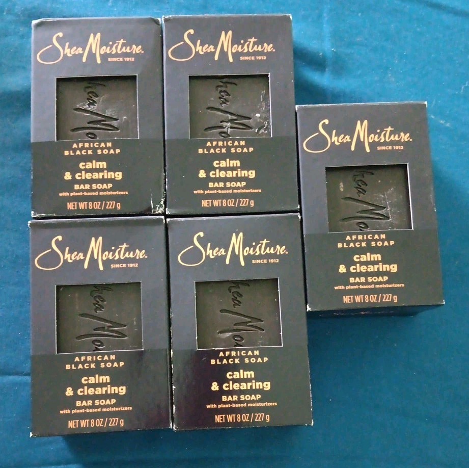 5 SHEA MOISTURE AFRICAN BLACK SOAP BAR SOAP 8 OZ Ea (CO43)