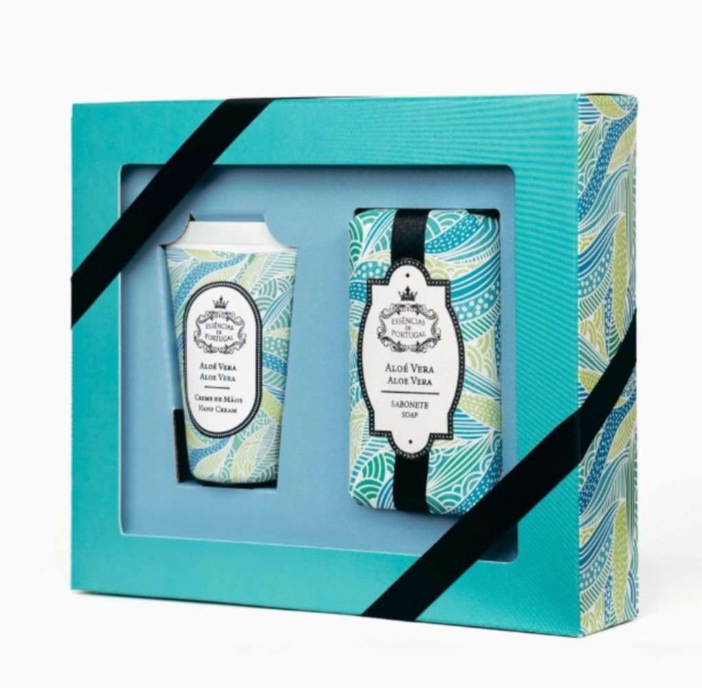 Essencias De Portugal, Aloe Vera Hydrating Care Set, Soap & Hand Cream Duo
