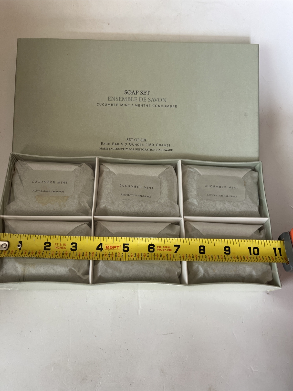 Restoration Hardware Cucumber Mint Set Bars 6x 5.3 Oz NOS
