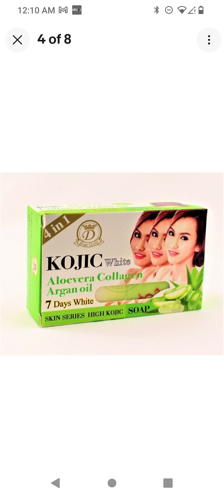 4 in 1 Kojic white Aloe Vera Collagen Argan Oil 7 days whitening Soap (1 Bar)