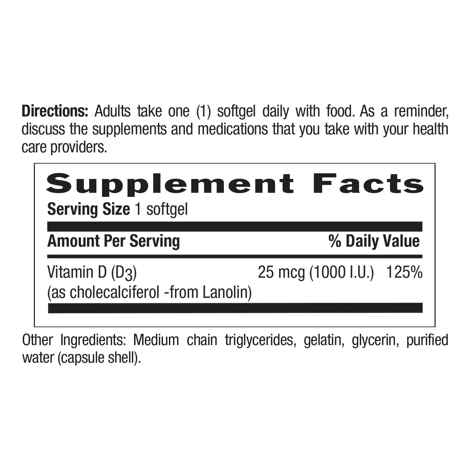 Country Life Vitamin D3 1000 IU Soft Gels, 200 Count 200 (Pack of 1)