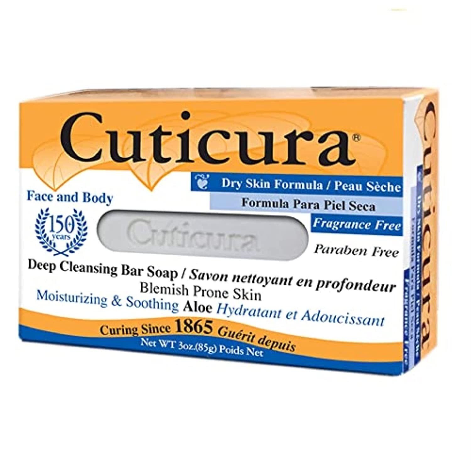 Cuticura Deep Cleansing Face and Body Soap – Dry Skin Formula for Blemish-Prone