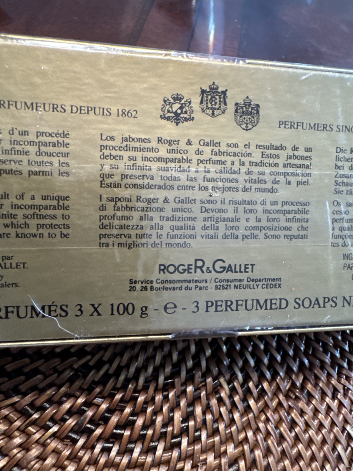 Vintage Paris Roger & Gallet 3 Savons Parfumes 3x100g 3 perfumed Soaps 3×3.5oz