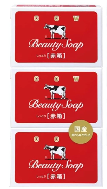 [COW BRAND] Beauty Bar Soap RED Milk Soap 85g pack 3 – Ship from Japan