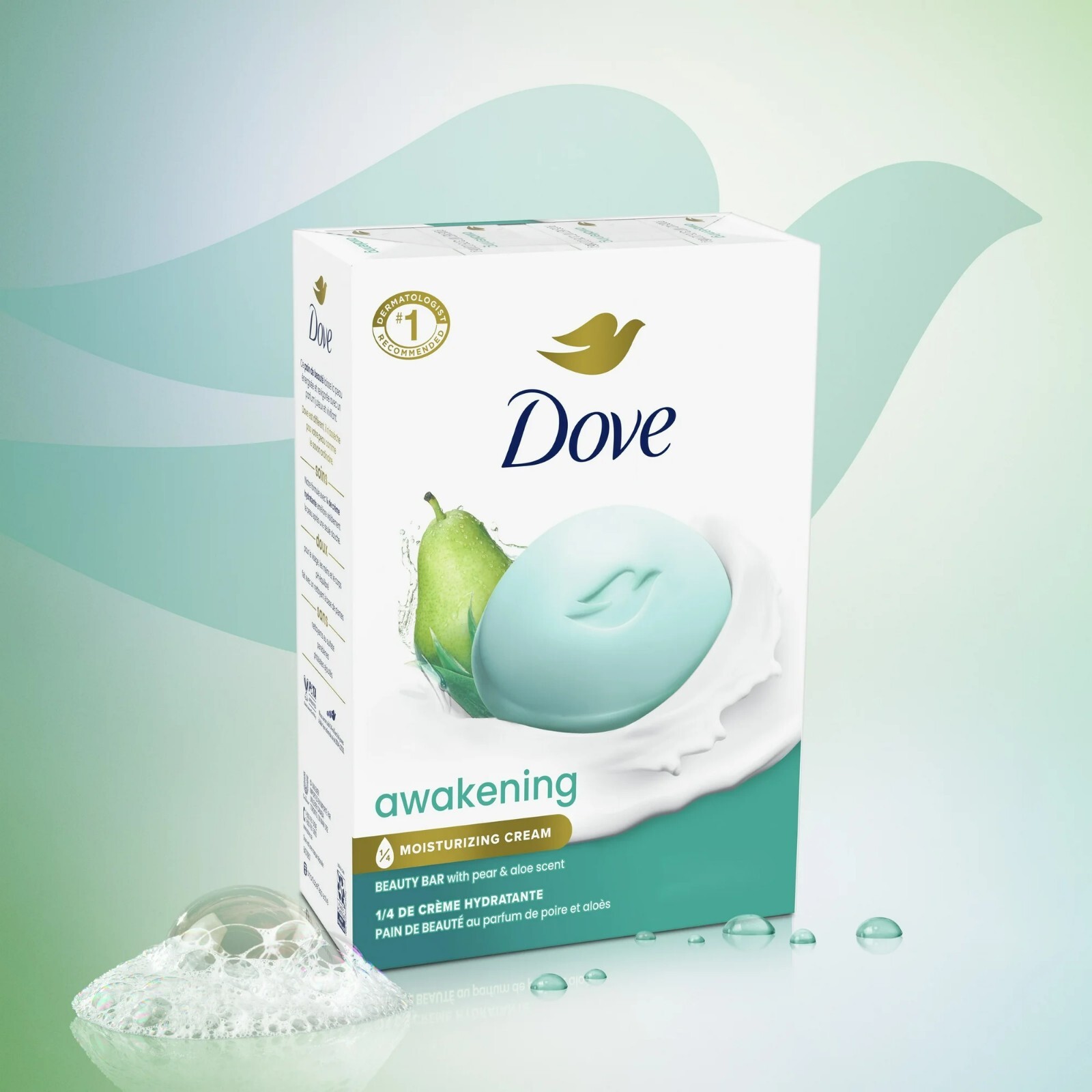 Awakening Gentle Beauty Bar Soap All Skin Type, Pear and Aloe, 3.75 Oz (8
